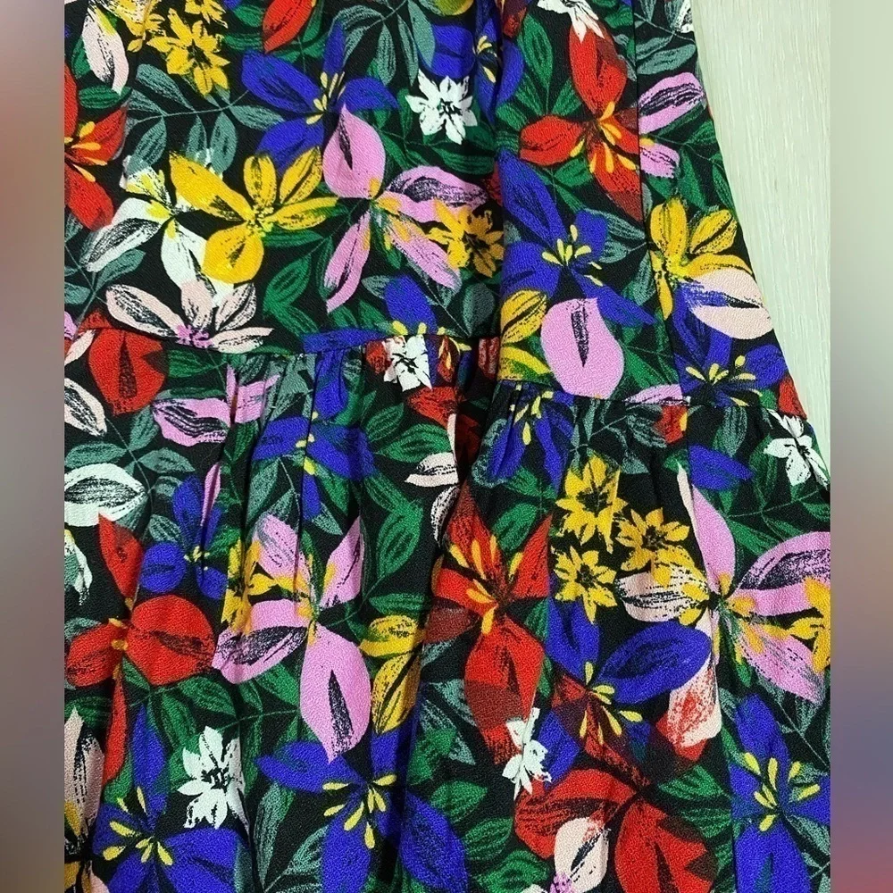 ELOQUII Elements Plus Size Knot Front Floral Print Flounce Dress, Size 20